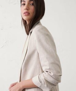 Linen-Blend Blazer Ipa001