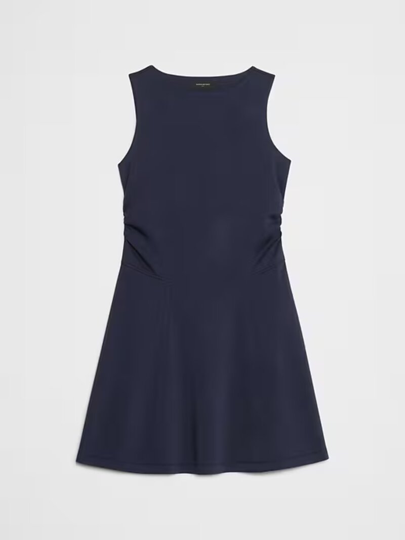 Soft Touch Shirred-Waist Knee-Length Dress Ipa008