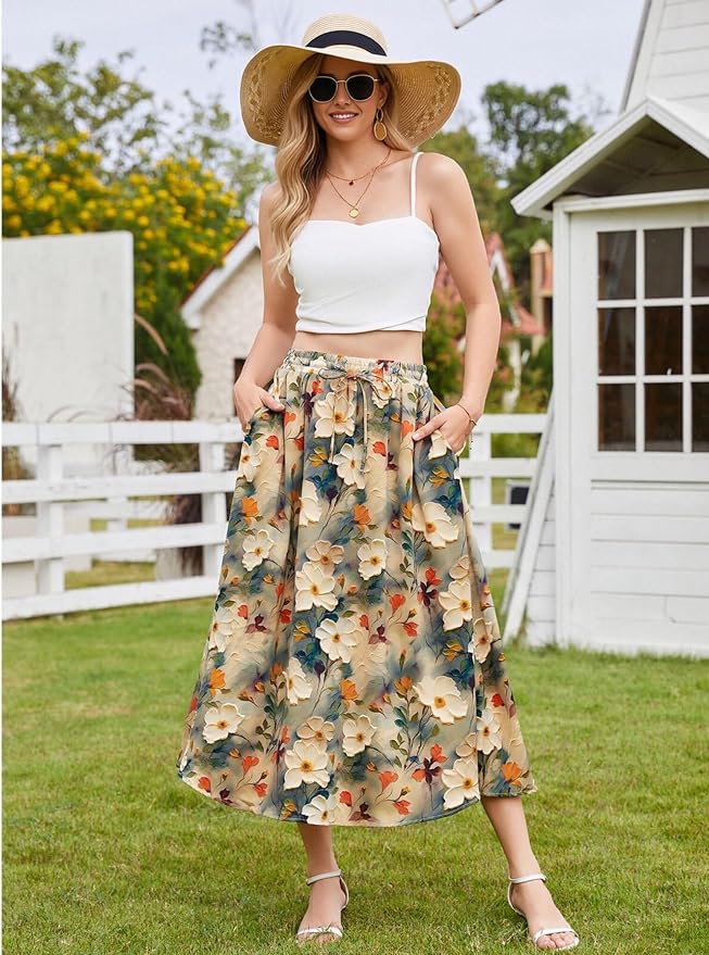 Floral 3d White Maxi Skirt IP53 - Image 2