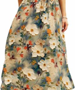 Floral 3d White Maxi Skirt IP53