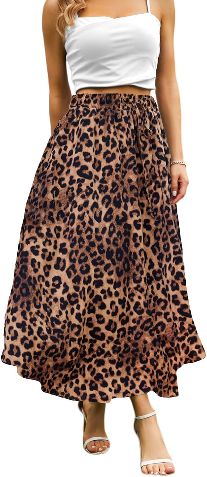 Women's Summer Leopard Maxi Skirt IP51