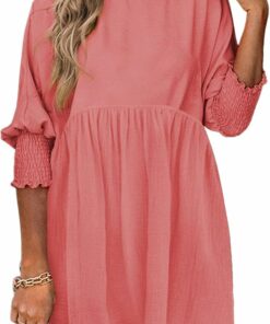 Apricot Pink Babydoll Mini Dress IP99