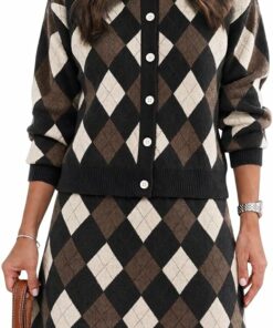 Balck Argyle Plaid Winter Set IP61
