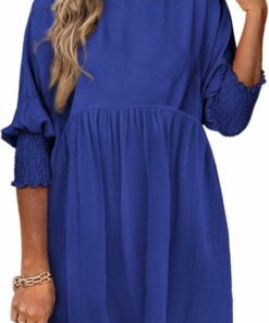 Dark Blue Babydoll Mini Dress IP94