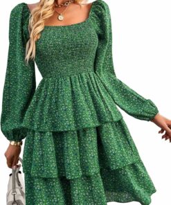 Floral Green Blue Mini Dress IP119
