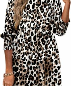 Leopard Babydoll Mini Dress IP96