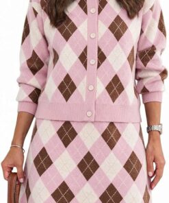 Pink Argyle Plaid Winter Set IP62